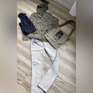 4 PIECES!! Spring layering outfit! 🌷👖